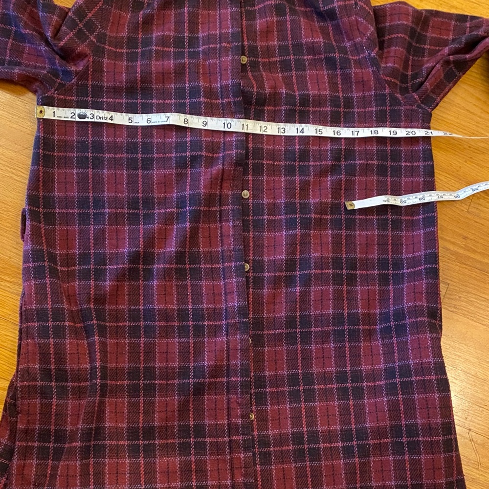 Chaps Plaid Trench Coat - Burgundy and Black size large - Picture 13 of 16